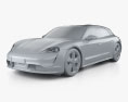 Porsche Taycan Turbo Cross Turismo 2024 3d model clay render