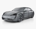 Porsche Taycan Turbo S Cross Turismo 2024 3D модель wire render