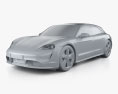 Porsche Taycan Turbo S Cross Turismo 2024 3d model clay render
