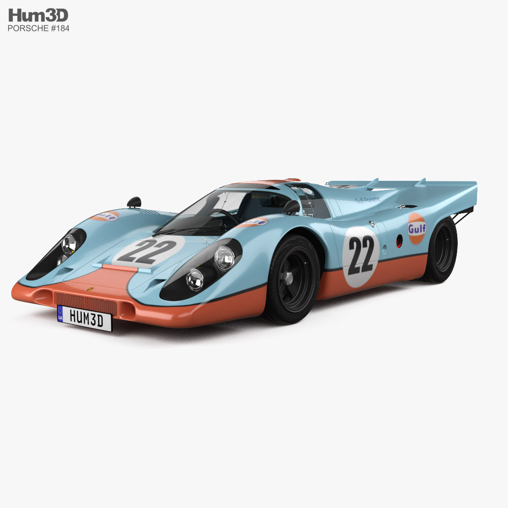 Porsche 917 K インテリアと 1972 3Dモデル