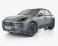 Porsche Macan S 2024 3D模型 wire render