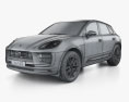 Porsche Macan T 2024 3D模型 wire render