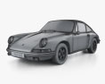 Porsche 911 S クーペ 1973 3Dモデル wire render