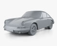 Porsche 911 S купе 1973 3D модель clay render