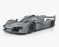 Porsche 963 2024 3Dモデル wire render