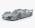 Porsche 963 2024 Modello 3D clay render