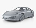 Porsche 911 Turbo с детальным интерьером 2015 3D модель clay render
