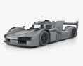 Porsche 963 인테리어 가 있는 2024 3D 모델  wire render