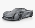 Porsche Mission X 2024 3D模型 wire render