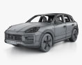 Porsche Cayenne E Hybrid с детальным интерьером 2024 3D модель wire render
