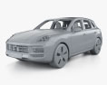 Porsche Cayenne E Hybrid с детальным интерьером 2024 3D модель clay render