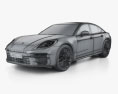 Porsche Panamera Turbo E Hybrid 2024 3D模型 wire render