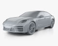 Porsche Panamera Turbo E Hybrid 2024 3Dモデル clay render