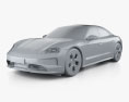 Porsche Taycan 2024 3d model clay render