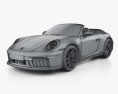 Porsche 911 Carrera GTS cabriolet 2024 3Dモデル wire render