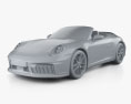 Porsche 911 Carrera GTS cabriolet 2024 3d model clay render