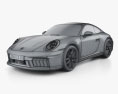 Porsche 911 Carrera GTS coupe 2024 Modello 3D wire render