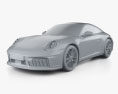 Porsche 911 Carrera GTS coupe 2024 3d model clay render