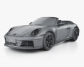 Porsche 911 Carrera cabriolet 2024 3D模型 wire render