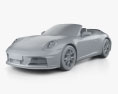 Porsche 911 Carrera cabriolet 2024 3Dモデル clay render