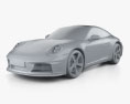 Porsche 911 Carrera coupe 2024 Modello 3D clay render