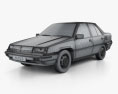 Proton Saga 1992 3d model wire render