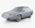 Proton Saga 1992 3d model clay render