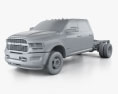 Ram 3500 Crew Cab Chassis SLT 2019 3d model clay render