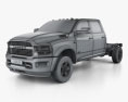 Ram 3500 Crew Cab Chassis SLT SRW 2022 3D-Modell wire render