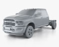 Ram 3500 Crew Cab Chassis SLT SRW 2022 3D模型 clay render