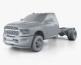 Ram 3500 单人驾驶室 Chassis Tradesman DRW 84CA 2024 3D模型 clay render