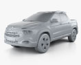 Ram 1000 Crew Cab Big Horn 2023 3D 모델  clay render