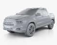 Ram 1000 Crew Cab Laramie 2023 3D 모델  clay render