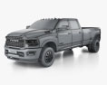 Ram 3500 Crew Cab Long bed Dually Limited 2024 3D模型 wire render