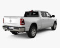 Dodge Ram 1500 Quad Cab Big Horn 6-foot 4-inch Box with HQ interior 2019 3D 모델  back view