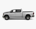 Dodge Ram 1500 Quad Cab Big Horn 6-foot 4-inch Box with HQ interior 2019 3Dモデル side view