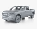 Dodge Ram 1500 Quad Cab Big Horn 6-foot 4-inch Box with HQ interior 2019 3D-Modell clay render