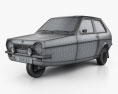 Reliant Robin 1973 3Dモデル wire render