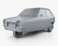 Reliant Robin 1973 3Dモデル clay render