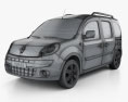 Renault Kangoo 2010 3d model wire render