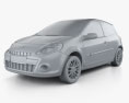 Renault Clio 3-door 2012 3d model clay render