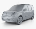 Renault Kangoo Van 2 Side Doors Glazed 2014 3D模型 clay render