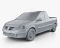 Renault Logan Pickup 2013 3D模型 clay render