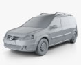 Renault Logan Van 2013 3d model clay render