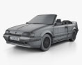 Renault 19 컨버터블 1988 3D 모델  wire render