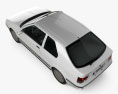 Renault 19 3 porte hatchback 2000 Modello 3D vista dall'alto