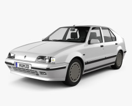 3D model of Renault 19 5 puertas hatchback 1988