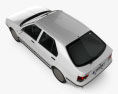 Renault 19 5门 掀背车 2000 3D模型 顶视图