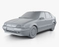 Renault 19 5门 掀背车 2000 3D模型 clay render