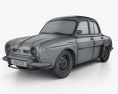 Renault Ondine (Dauphine) 1956-1967 3D 모델  wire render